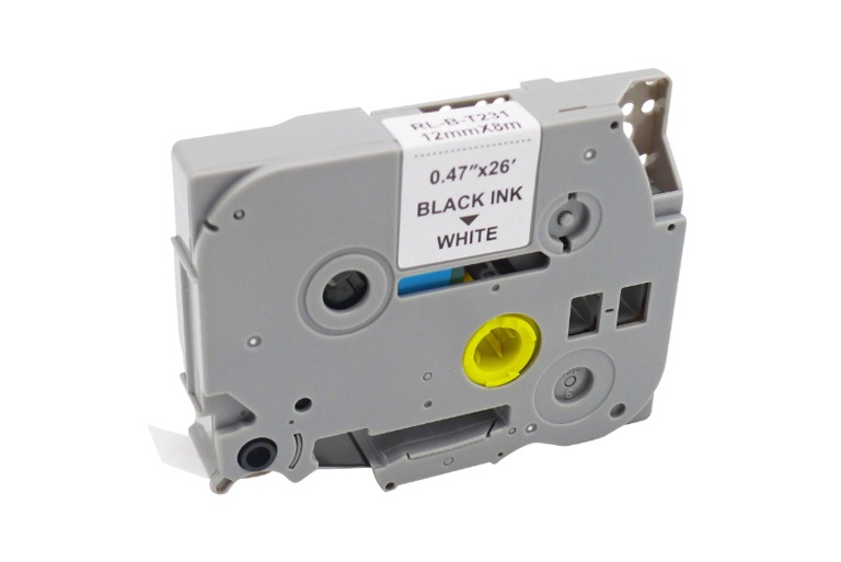 Compatible Brother TZE 231 Label Tape - BK on WH - 12mm x 8m