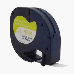 Compatible Dymo LT 18771 Fabric Tape - BK on WH - 12mm x 2m